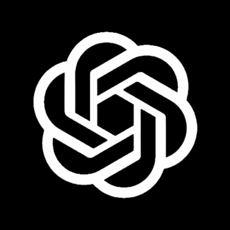 Black and White ChatGPT Icon